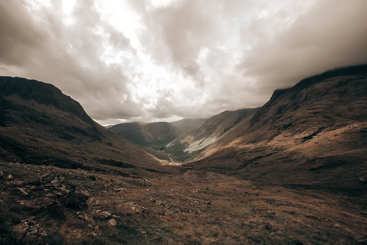 Clouds over the high fells of the Scafell range